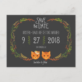 Rustikale Boho Forest Cats Hochzeit Einladung