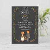 Rustikale Boho Forest Cats Hochzeit Einladung (Stehend Vorderseite)