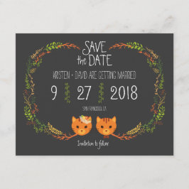Rustikale Boho Forest Cats Hochzeit Einladung