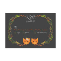 Rustikale Boho Forest Cats Hochzeit Einladung