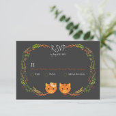 Rustikale Boho Forest Cats Hochzeit Einladung (Stehend Vorderseite)