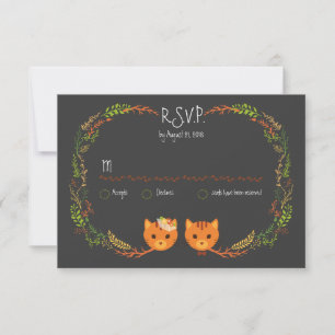 Rustikale Boho Forest Cats Hochzeit Einladung