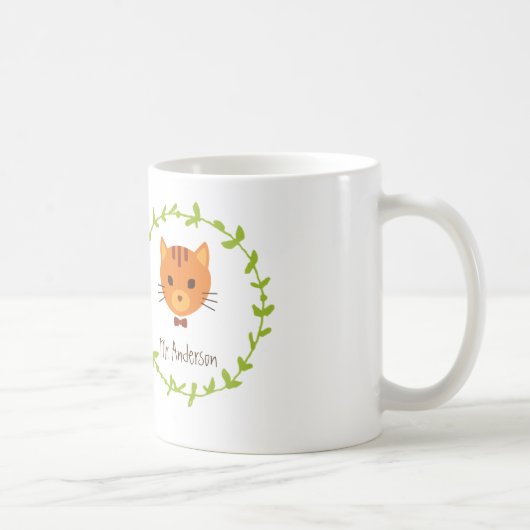 Rustikale Boho Forest Cats Hochzeit Einladung Kaffeetasse (Rechts)