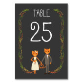 Rustikale Boho Forest Cats Hochzeit Einladung Tischnummer (Vorderseite)