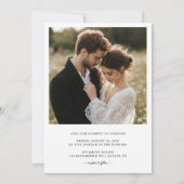 Rustikale Boho Foto Black Whimsy Calligraphy Weddi Einladung (Rückseite)