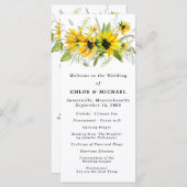 Rustikale Boho Gelbe Sonnenblumen Blumenzehen Programm (Vorne/Hinten)