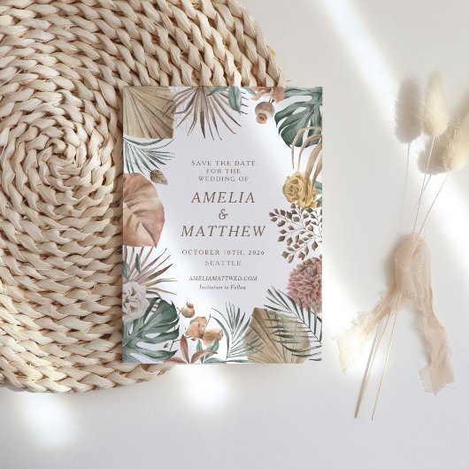 Rustikale Boho Greenery Stilvolle Herbsthochzeit Save The Date