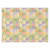 Rustikale Boho-Grün- und Orange-Steppdecke, floral Tischdecke (Vorderseite (Horizontal))
