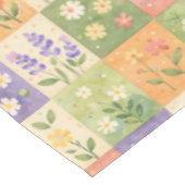 Rustikale Boho-Grün- und Orange-Steppdecke, floral Tischdecke (Schrägansicht)