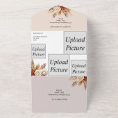 Rustikale Boho Herbst-Blume in einer Hochzeitkarte All In One Einladung (Außenbereich)