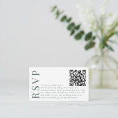 Rustikale Boho-Herbst-Blumen-Hochzeits-RSVP-QR-Cod Begleitkarte (Stehend Vorderseite)