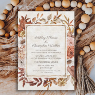Rustikale Boho-Herbst-Hochzeit Einladung