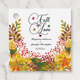 Rustikale Boho Herbstblütenhochzeit fällt in Liebe Geschenkanhänger