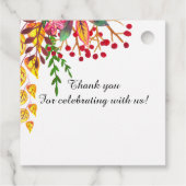 Rustikale Boho Herbstblütenhochzeit fällt in Liebe Geschenkanhänger (Rückseite)