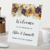 Rustikale Boho Herbstblütenhochzeit Willkommen Sockelschild (In Situ)