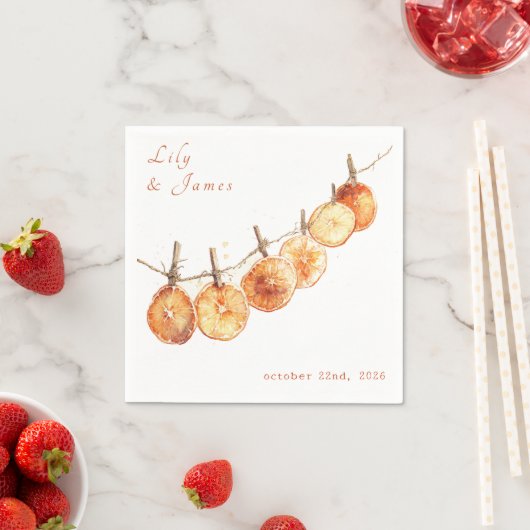 Rustikale Boho Herbstdusche getrocknete Orange Gar Serviette (Beispiel)