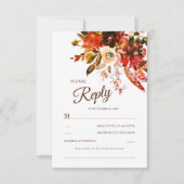 Rustikale Boho Herbstflora RSVP Karte (Vorderseite)