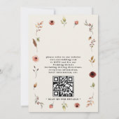 Rustikale Boho-Hirschgeweihe Elegante QR-Code-Hoch Einladung (Rückseite)