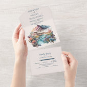 Rustikale Boho-Hochzeit All In One Einladung (Abreißen)