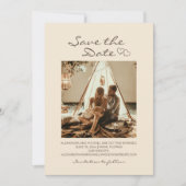 Rustikale Boho-Hochzeit Herzen Einladung (Vorderseite)