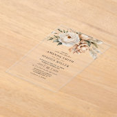 Rustikale Boho-Hochzeit mit floralen Getränken und Acryleinladungen (Ablage )