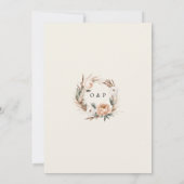 Rustikale Boho-Hochzeit mit floralen Getränken und Einladung (Rückseite)