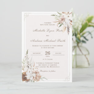 Rustikale Boho-Hochzeit zum Ausdrucken Einladung