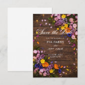 RUSTIKALE BOHO-HOLZ-SAVE-THE-DATE-HOCHZEITSEINLADU SAVE THE DATE (Vorne/Hinten)