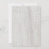 Rustikale Boho-Holzsaitenlichter Hochzeitseinladun Einladung (Rückseite)