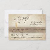 Rustikale Boho Imitats Pampass Grass Öko Wood Wedd RSVP Karte (Vorderseite)