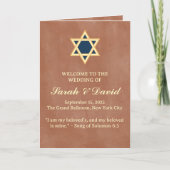 Rustikale Boho-jüdische Hochzeitsprogramm Programm (Vorderseite)