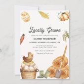 Rustikale Boho KinderBaby-Dusche auf der Bauernhöf Einladung (Vorderseite)