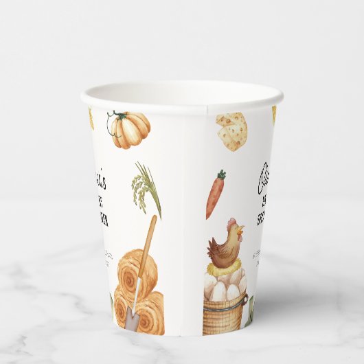 Rustikale Boho KinderBaby-Dusche auf der Bauernhöf Pappbecher (Rechts)