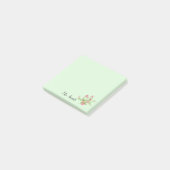 Rustikale Boho-Kleeblatt-Blumenstrauß-Monogramm Post-it Klebezettel (angewinkelt)