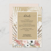 Rustikale BOHO Kraft Floral Pampas Grass Tropical Einladung (Vorne/Hinten)