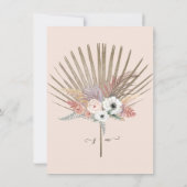Rustikale BOHO Kraft Floral Pampas Grass Tropical Einladung (Rückseite)