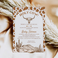 Rustikale Boho Kuh Print Holy Cow Baby Dusche