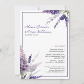 Rustikale Boho Lavender Blume Lila Hochzeit Einladung (Vorderseite)