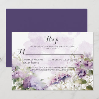Rustikale Boho Lavender Lila Blumenhochzeit Einladung