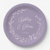 Rustikale Boho Lavender Wildblume Botanische Hochz Pappteller (Vorderseite)