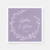 Rustikale Boho Lavender Wildblume Botanische Hochz Serviette (Vorderseite)