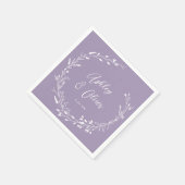 Rustikale Boho Lavender Wildblume Botanische Hochz Serviette (Ecke)