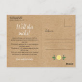 Rustikale Boho Lemons ändern das Datum des verzöge Postkarte (Rückseite)