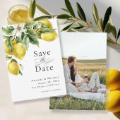 Rustikale Boho Lemons Foto Save the Date Karte