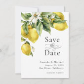 Rustikale Boho Lemons Foto Save the Date Karte (Vorderseite)