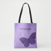 Rustikale Boho Lila Butterfly-Tasche Tasche (Vorderseite)
