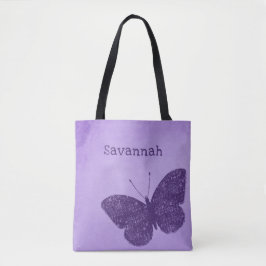 Rustikale Boho Lila Butterfly-Tasche Tasche