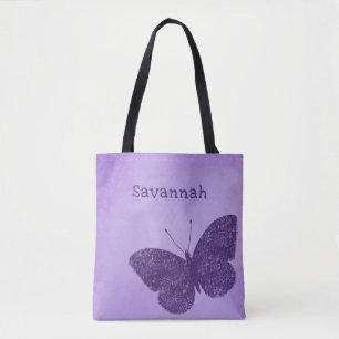 Rustikale Boho Lila Butterfly-Tasche Tasche