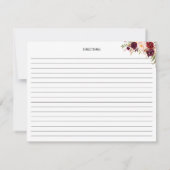 Rustikale Boho Marsala Burgund Blumenkrebs-Karten (Rückseite)