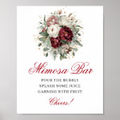 Rustikale Boho-Mimosa-Bar-Blush-Burgunder-Tisch-Si Poster (Vorne)